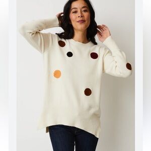 Parkhurst Cream Polka Dot Sweater - large